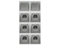 DELPHI Starter-Kit, 16-teilig, silber6x Steckdose, 2x...