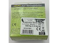 DELPHI Wechsel-Schalter 250V~/ 10A, inkl. Rahmen, UP, silber