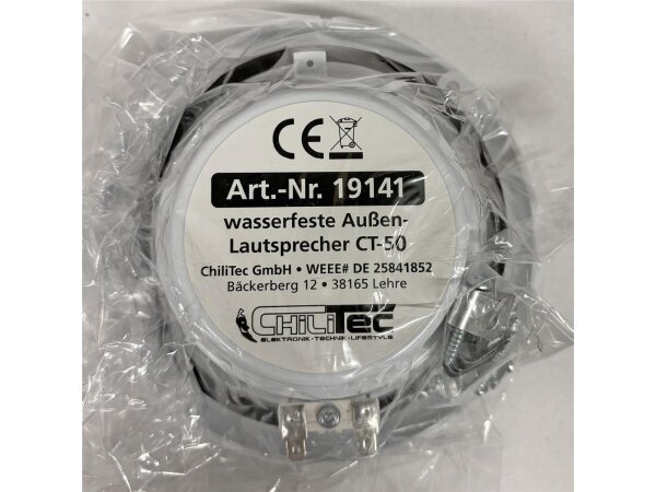 wasserfeste Außen-Lautsprecher "CT-50"8 Ohm, 5", 80W, 100Hz-20KHz, PAAR
