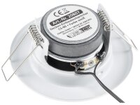 Decken-Einbaulautsprecher mini Halogen-Look, 8cm Ø, 6cm Einbau, weiß
