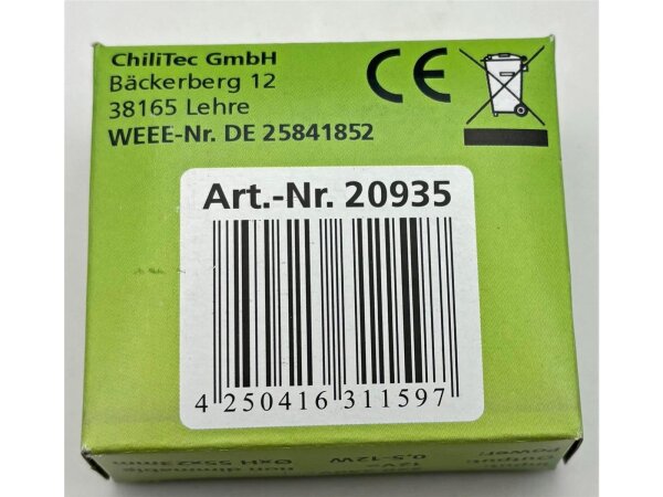 LED-Trafo "CT-12E-V2R", 0,5-12W rundEin 220-240V, Aus 12V= Konstantspannung