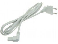 Netzkabel Winkel-Euro > Winkel-Doppelnut H03VVH2-F 2x0.75mm², 2,5A/250V, 2m, weiß