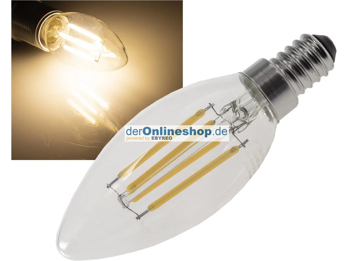 LED Kerzenlampe E14 "Filament K4"3000k, 400lm,...