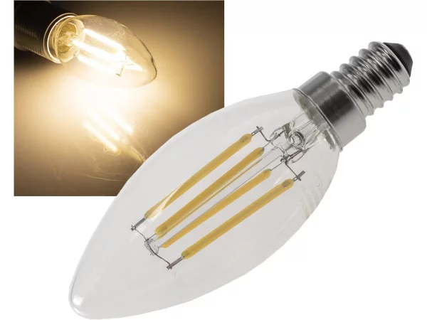 LED Kerzenlampe E14 "Filament K4"3000k, 400lm,...