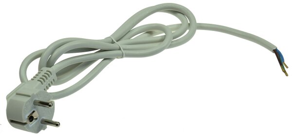 Netzkabel 1,5m, grau, 3x 0,75mm²Schutzkontakt-Stecker > blanke Enden