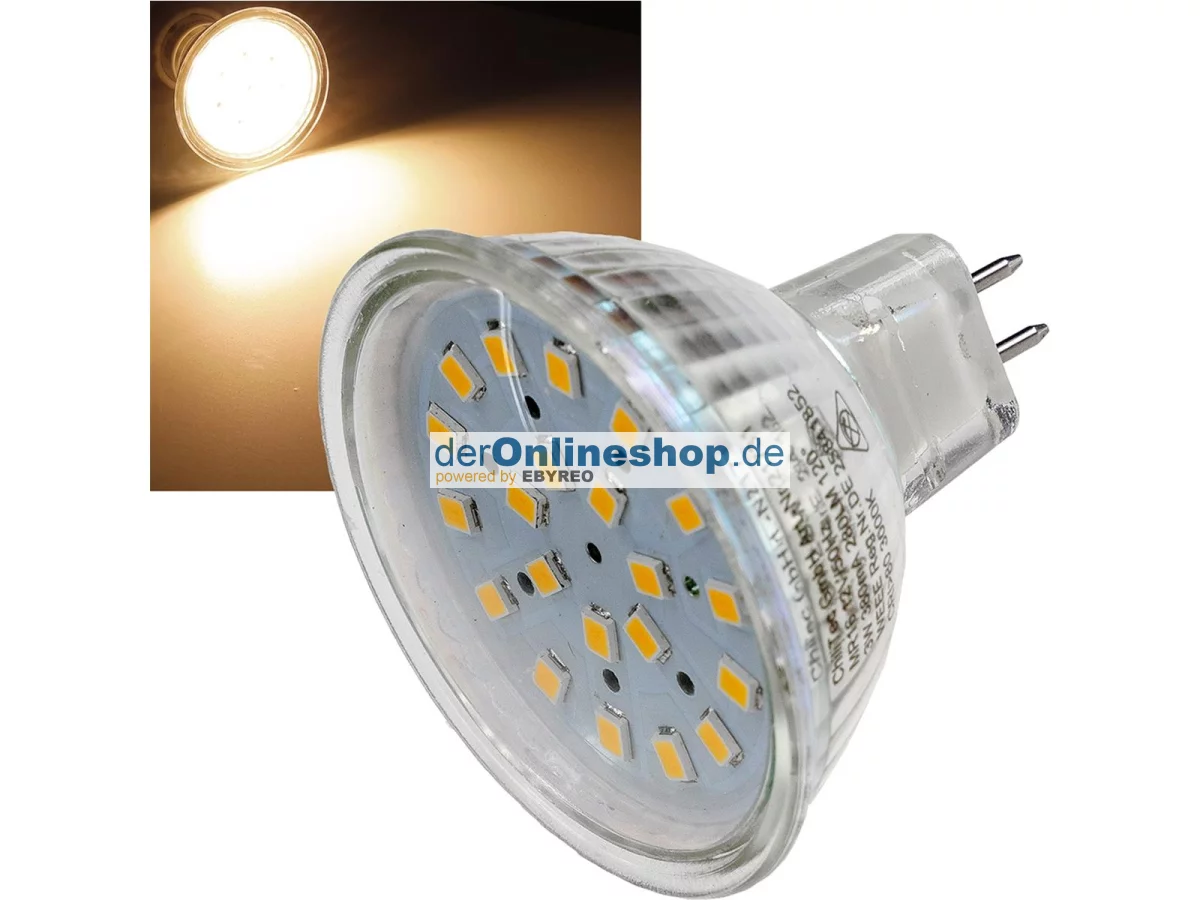 LED Strahler MR16 "H40 SMD"120°, 3000k,...