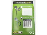 Gartenleuchte "CT-GS10", silbergrau230V, 1,5m Kabel+Erdspieß, GU10 Fassung