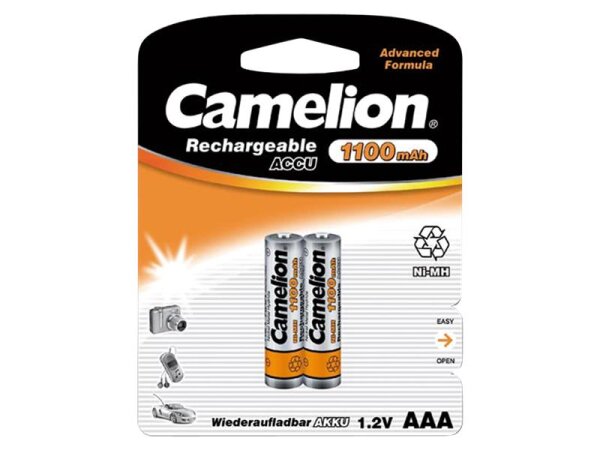 Micro-Akku CAMELION 1,2 V, 1.000 mAh, Typ AAA, NiMH, 2er-Blister