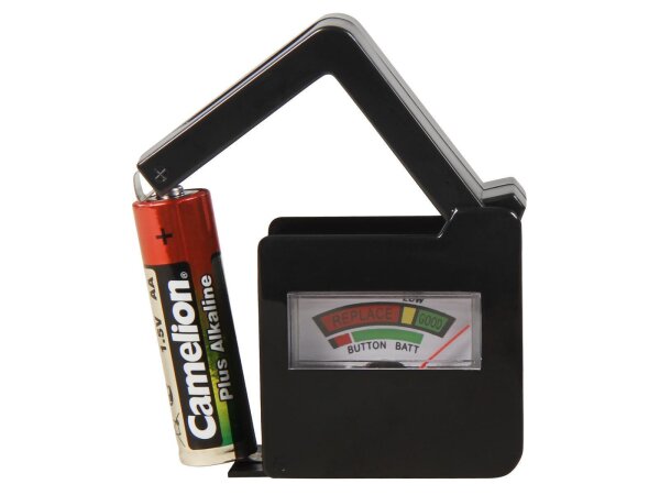 Batterietester McPower EL-BT 6 für AAA, AA, C, D, 9 V Batterien