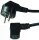 Kaltgeräte-Netzkabel Schutzk.-Winkelstecker Kaltgeräte-Kupplung, 2 m, 3x0,75 mm², schwarz