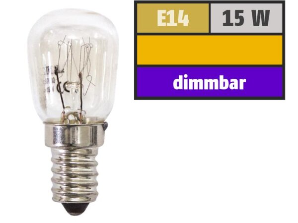 Kühlschrank-Leuchtmittel McShine, E14, 230V, 15W, klar, 110lm
