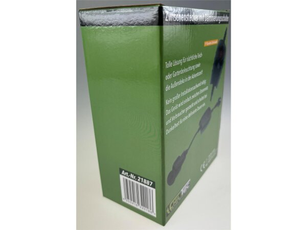 Zwischenstecker mit Dämmerungsschalterund Zeitvorwahl (1- 9 Std.) über Display