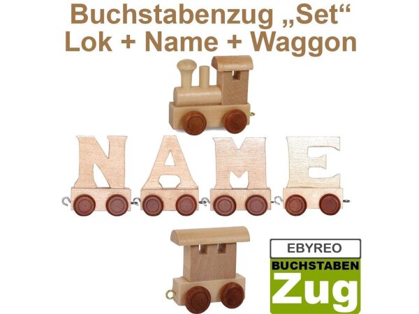 EbyReo® Buchstabenzug  Lok + Stella + Endwaggon
