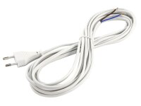 Euro-Netzkabel McPower mit blanken Enden Länge 5,0 m, 2x0,75 mm², weiß