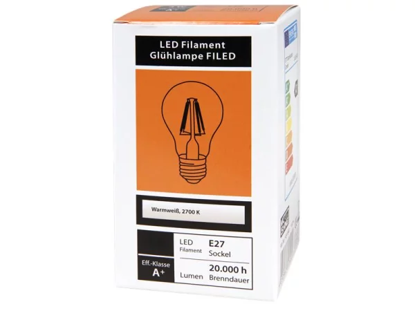 LED Filament Glühlampe McShine Filed, E27, 2W, 260...
