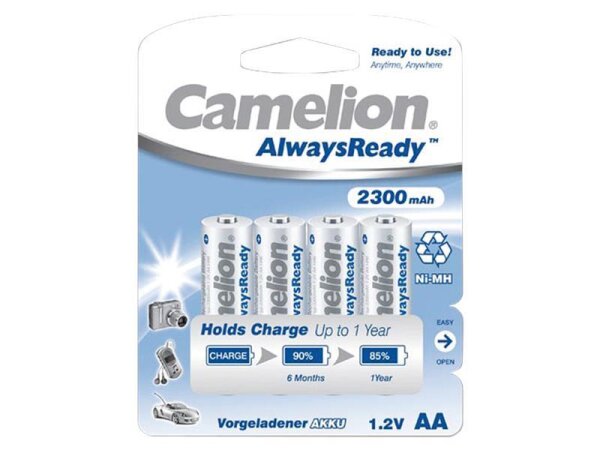 Mignon-Akku CAMELION 1,2V, 600mAh, Typ AA, NiMH, 4er-Blister