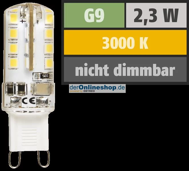 LED-Stiftsockellampe McShine Silicia, G9, 2,3W, 180 lm,...