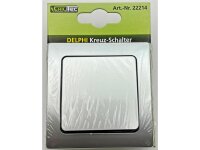 DELPHI Kreuzschalter 250V~/ 10A, inkl. Rahmen, UP, silber