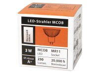 LED-Strahler McShine MCOB MR11 / G4, 3W, 250lm, warmweiß, 4er-Pack