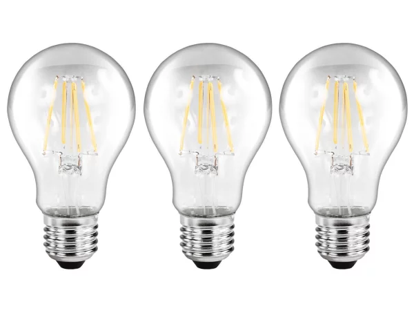 LED Filament Set McShine, 3x Glühlampe, E27, 6W,...