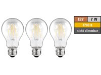 LED Filament Set McShine, 3x Glühlampe, E27, 6W, 810lm, warmweiß, klar