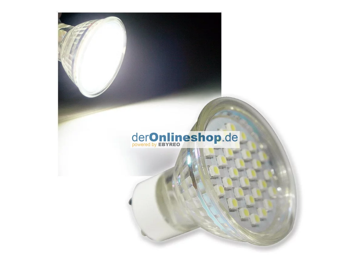 LED Strahler GU10 "H20 SMD" 30 SMD LEDs 6000K...