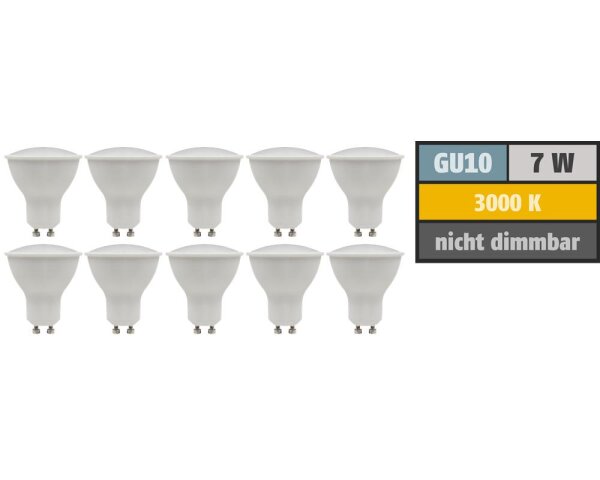 LED-Strahler McShine PV-70-10 GU10, 7W, 540lm, 110°, 3000K,warmweiß, 10er-Pack