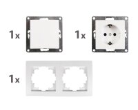 Schalter und Steckdosen Set McPower Flair Tür 2-fach, weiß, 3-teilig