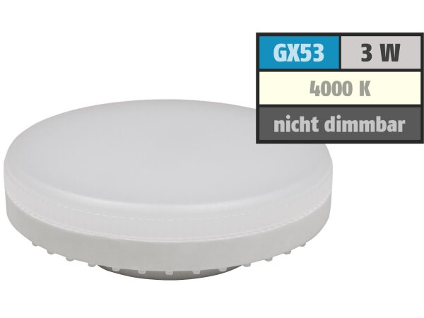 LED-Strahler McShine LS-353, GX53, 3W, 260lm, Ø75x25mm, 120°, neutralweiß