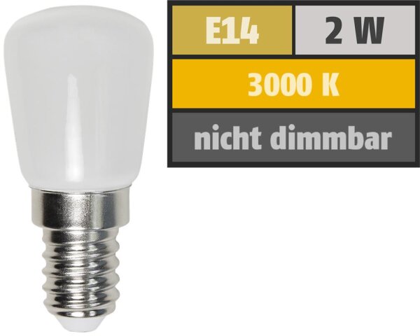 LED Kolbenlampe McShine, E14, 2W, 160lm, 260°, 23x51mm, warmweiß