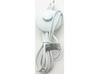 Netzkabel mit Fußschalterblanke Enden, 2m lang, weiß