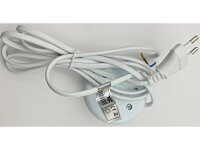 Netzkabel mit Fußschalterblanke Enden, 2m lang, weiß