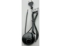 Netzkabel mit Fußschalterblanke Enden, 2m lang, schwarz
