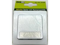 DELPHI Taster mit Namensschild 0-250V 10A, inkl. Rahmen, UP, weiß