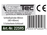 Schließzylinder 80mm (40+40mm)Profil-Zylinder, 5 Sicherheits-Schlüssel