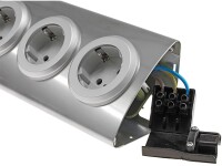 4-fach Steckdosenblock Edelstahl90° für Eck- &  Aufbaumontage