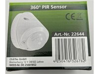 Wand- & Decken-Bewegungsmelder 360°LED geeignet, 8m Detektion, weiß