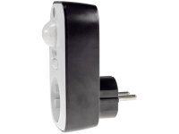 Zwischenstecker mit Bewegungsmelder100°, 8m Reichweite , 230V/1200W, s/w