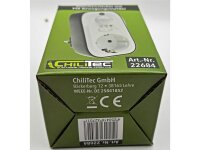 Zwischenstecker mit Bewegungsmelder100°, 8m Reichweite , 230V/1200W, s/w