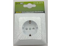 MILOS Schutzkontakt-Steckdose, weiß matt 250V~/ 16A, inkl. Rahmen, Klemmanschluss