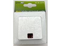 MILOS Kontroll-Schalter mit Lämpchen250V~/ 10A, inkl. Rahmen, UP, weiß matt