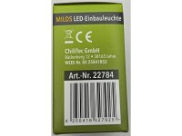 MILOS LED-Einbauleuchte "COB" weiß matt 80x80mm, 3000k, warmweiß, 110Lumen