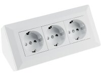 3-fach Steckdosenblock, weiß matt250V~/ 16A, Aufbaumontage