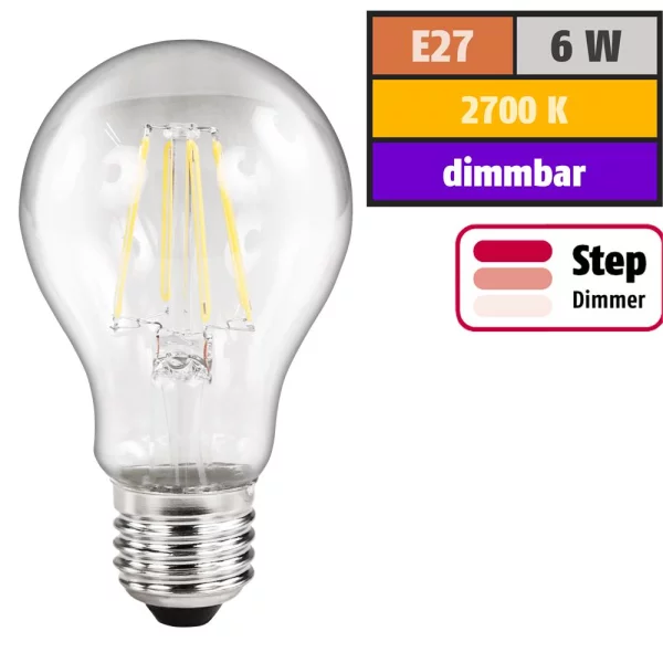 LED Filament Glühlampe McShine Filed, E27, 6W,...