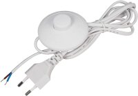 Euro-Netzkabel McPower mit Fußschalter und blanken Enden, 2m, weiß