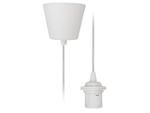 Lampenaufhängung McShine, E27 Fassung, weiß, 230V, 1,2m Kabel, Textilkabel