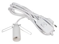 Euro-Netzkabel McPower mit Schnurschalter und E14 Fassung, 3,5m, weiß