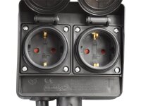 Gartensteckdose McPower, 4-fach, IP44, mit Erdpieß, 3m Kabel