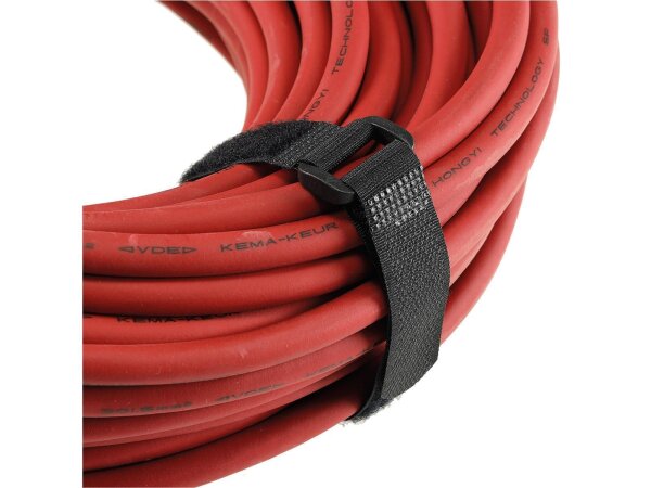 Klettband mit Öse, 5er Pack 50x2cm, schwarz