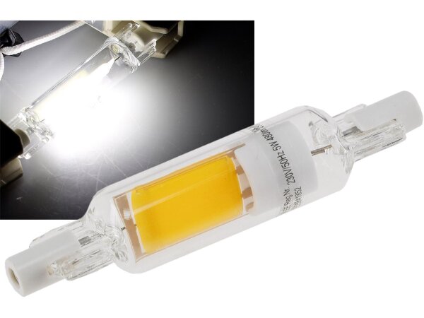 LED Strahler R7s "Glas RS78"360°, 510lm, 78mm, 4000k / neutralweiß